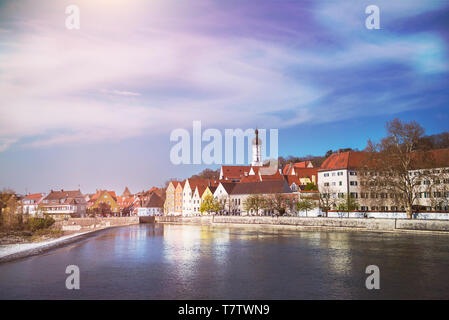 Rues et dans la ville de Landsberg am Lech en Allemagne, la Bavière Banque D'Images