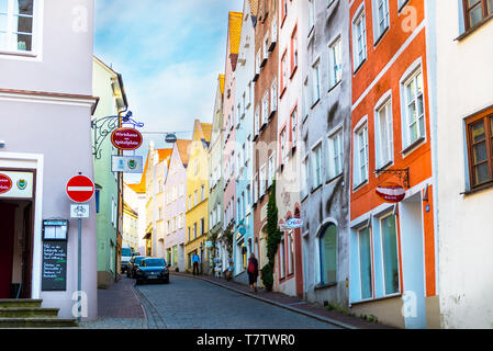 Rues et dans la ville de Landsberg am Lech en Allemagne, la Bavière Banque D'Images