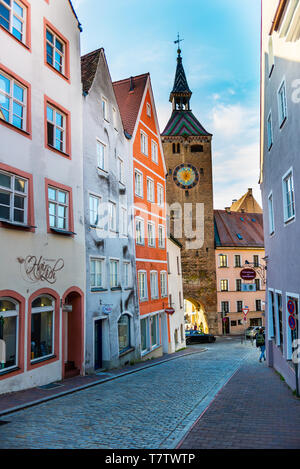 Rues et dans la ville de Landsberg am Lech en Allemagne, la Bavière Banque D'Images