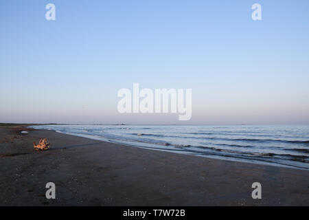 Plage Près de Sulina sulina estuaire. La pièce la plus à l'Est du roumain. Réserve de la biosphère du delta du Danube delta du Danube, en Roumanie. Banque D'Images