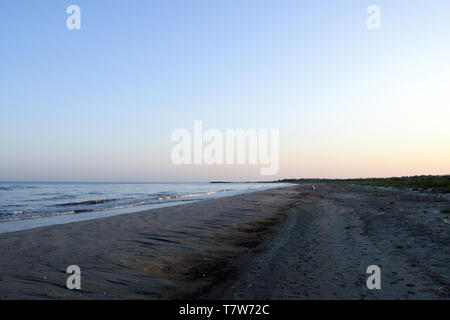 Plage Près de Sulina sulina estuaire. La pièce la plus à l'Est du roumain. Réserve de la biosphère du delta du Danube delta du Danube, en Roumanie. Banque D'Images