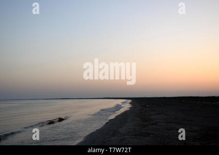 Plage Près de Sulina sulina estuaire. La pièce la plus à l'Est du roumain. Réserve de la biosphère du delta du Danube delta du Danube, en Roumanie. Banque D'Images