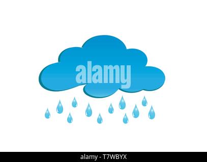Les nuages de pluie pour logo design illustrator, symbole des gouttes de pluie Illustration de Vecteur