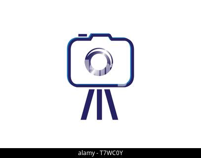 Photographe une vieille caméra style logo design illustrator Illustration de Vecteur