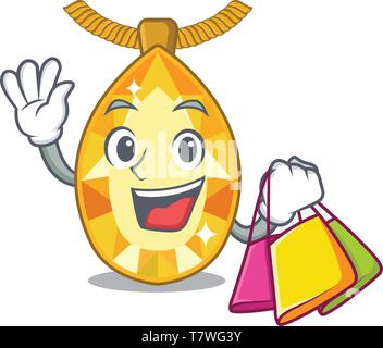 Shopping bijoux topaze isolés dans le dessin animé Illustration de Vecteur