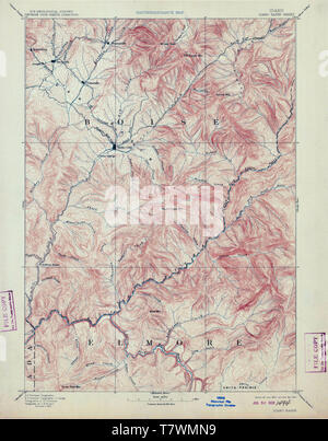 Carte TOPO USGS Idaho Idaho ID 239515 1894 125000 Restauration du bassin Banque D'Images