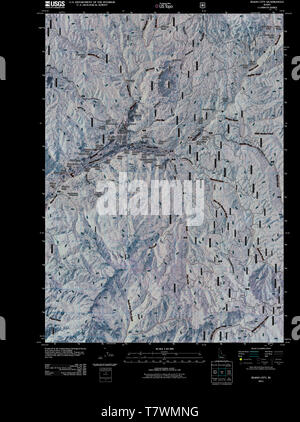 Carte TOPO USGS Idaho Idaho ID 20110131 Ville TM Restauration inversé Banque D'Images