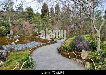Jardin de Hogon-in, un subtemple de Tenryu-ji. De Arashiyama, Kyoto, Japon. Banque D'Images