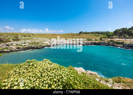 Italie, Pouilles, Salento, environs de Otranto, Porto Badisco peu searesort Banque D'Images