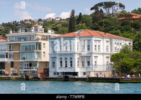 La Turquie, Istanbul, croisière sur le Bosphore, maisons Banque D'Images