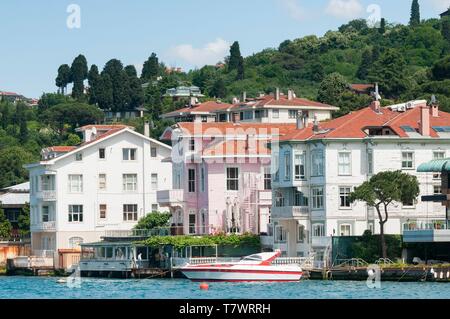 La Turquie, Istanbul, croisière sur le Bosphore, maisons Banque D'Images