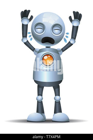 Illustration d'un petit robot Crying out Loud isolé sur fond blanc Banque D'Images