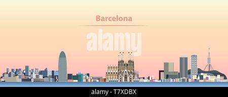 Abstract vector illustration of Barcelona City skyline Illustration de Vecteur