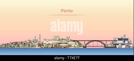 Abstract vector illustration de Porto city skyline Illustration de Vecteur