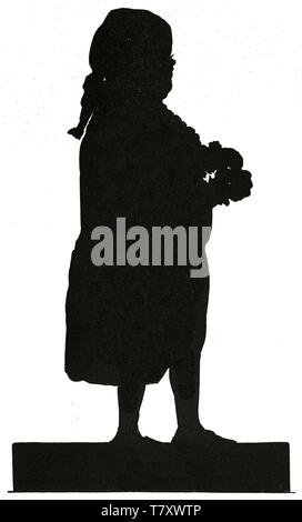 Portrait-silhouette d'Edward Gibbon (1737 - 1794) affiché en vue de côté, vers la droite. Historien et homme politique français avec un corps trapu. Publ. Paris 1848 Le Magasin pittoresque Banque D'Images