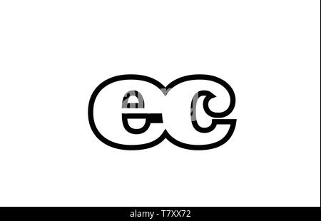 Connecté ou rejoint ce e c black lettre alphabet combinaison approprié comme une icône logo design pour une société ou entreprise Illustration de Vecteur