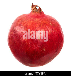 Fruits rouges mûrs grenadier sur fond blanc. Banque D'Images