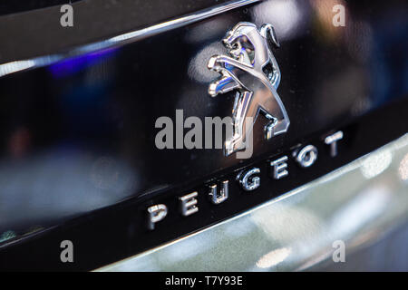 BELGRADE, SERBIE - Mars 23, 2019 : Détail de la voiture Peugeot à Belgrade, Serbie. En tant que fabricant de voiture Peugeot a été fondée en 1882. Banque D'Images