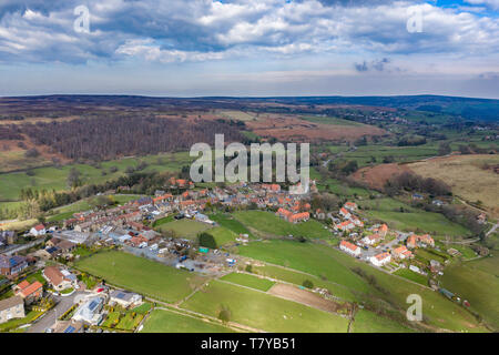 Village Castleton North York Moors à partir de l'air Banque D'Images