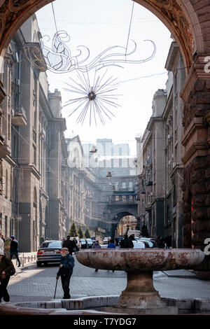 Architecture sur l'Avenue Khreshchatyk, Kiev/Ukraine Banque D'Images