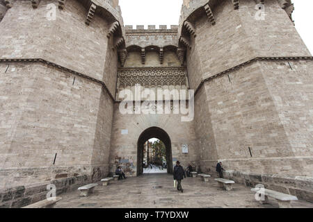 L'espagne, Valence, Torres de Serranos tower Porta de chambres Photo Federico Meneghetti/Sintesi/Alamy Stock Photo Banque D'Images