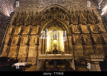 L'espagne, Valence, cathédrale de Valence, basilique de l'Assomption de Notre-Dame de Valence, Chapelle du Saint Calice ou le Saint Grial. Nourris de photos Banque D'Images