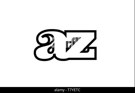 Connecté ou rejoint az une combinaison de lettres alphabet noir z approprié comme une icône logo design pour une société ou entreprise Illustration de Vecteur