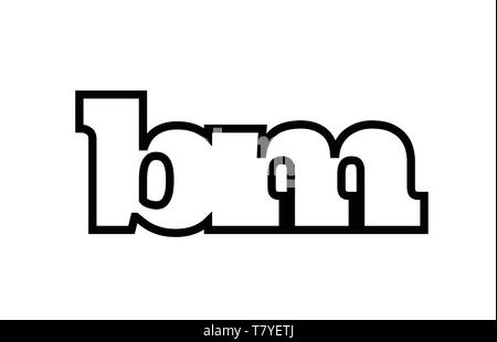 Connecté ou rejoint bm b m lettre alphabet noir combinaison approprié comme une icône logo design pour une société ou entreprise Illustration de Vecteur