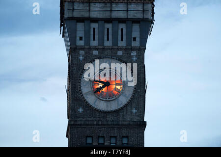 Tour de l'horloge de Baltimore nuit voir le détail Banque D'Images