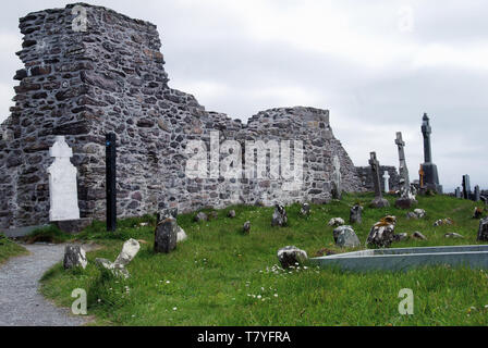 Ballinskelligs Prieuré Augustin a été fondée pour les moines qui sont venus à la terre ferme de Skellig Michael au 12ème siècle. Banque D'Images