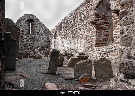 Ballinskelligs Prieuré Augustin a été fondée pour les moines qui sont venus à la terre ferme de Skellig Michael au 12ème siècle. Banque D'Images