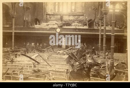 Incendie de l'église, Northampton, MA, ca. 1890. CC AB Banque D'Images