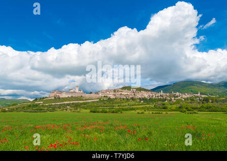 Assise, Ombrie (Italie) - La magnifique ville de pierre médiévale dans la région Ombrie, avec le célèbre sanctuaire saint François. Banque D'Images