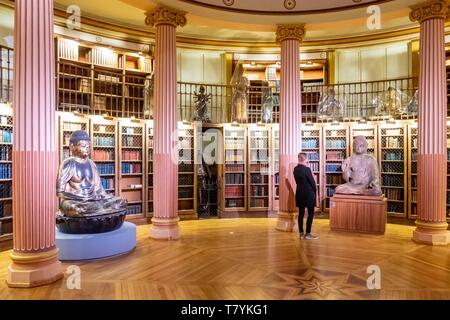 France, Paris, Musée national des arts asiatiques Guimet, MNAAG abrégée la rotonde qui contient la bibliothèque Banque D'Images