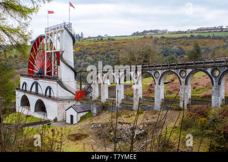 Laxey waterwheel connue sous le nom de Lady Isabella, l'île de Man Banque D'Images