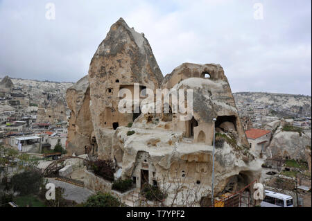 La ville de Göreme, dans la région de Turquie Cappadoica Banque D'Images