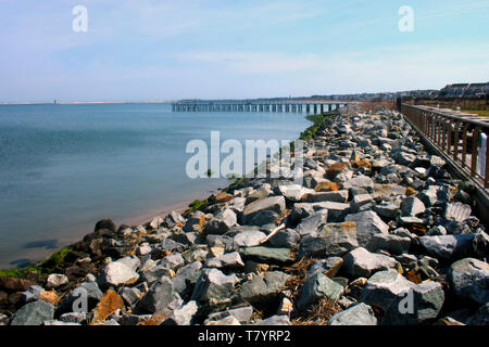 Jetée à l'Lewes-Cape peut ferry terminal à Lewes, Delaware, Etats-Unis Banque D'Images