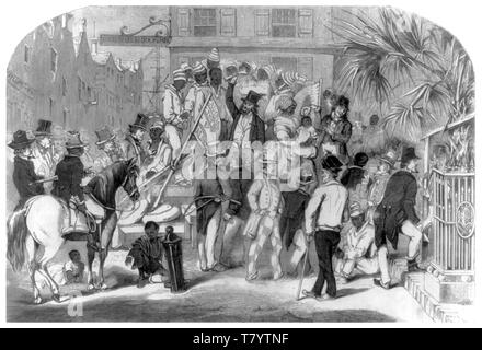 Marché aux esclaves aux enchères, 1856 Banque D'Images