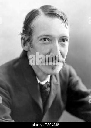 ROBERT LOUIS STEVENSON (1850-1894) écrivain et romancier voyage écossais en 1893. Photo : Henry Barnet Banque D'Images