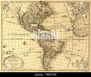 Guillaume Delisle, Les Amériques map, 1780 Banque D'Images