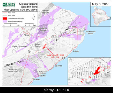 Éruption du Kilauea, Mai 2018 Banque D'Images