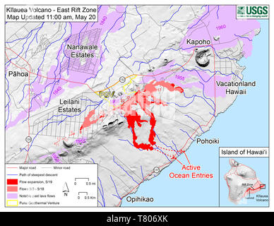 Éruption du Kilauea, Mai 2018 Banque D'Images