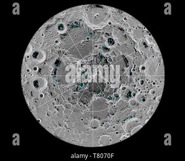 Glace au pôle Nord de la Lune Banque D'Images