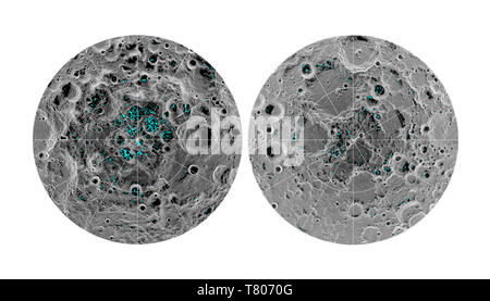 De la glace sur la surface de la Lune Banque D'Images