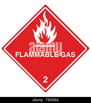 Signe de gaz inflammables, illustration Banque D'Images