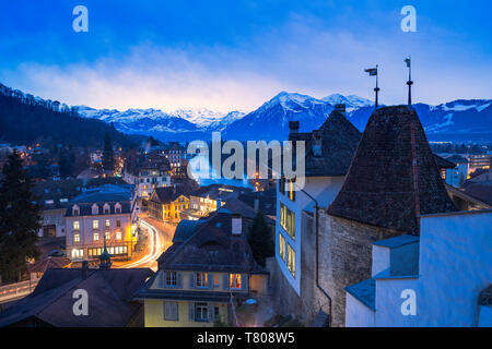 Portrait du centre historique de la ville de Thoune, Canton de Berne, Suisse, Europe Banque D'Images