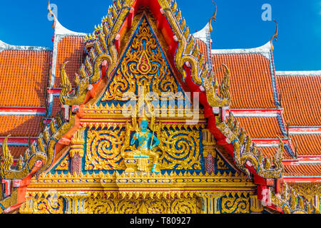 Beaux détails sur Wat Temple de Chalong à Phuket, Thaïlande, Asie du Sud, Asie Banque D'Images