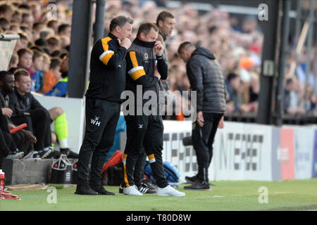 Newport, Pays de Galles, Royaume-Uni. 9 mai, 2019. Newport County manager Michael Flynn pendant la ligue 2 Sky Bet play off Semi finale 1ère manche match entre le comté de Newport et Mansfield Town à Rodney Parade, Newport le jeudi 9 mai 2019. (Crédit : Jeff Thomas | MI News) usage éditorial uniquement, licence requise pour un usage commercial. Aucune utilisation de pari, de jeux ou d'un seul club/ligue/dvd publications. Photographie peut uniquement être utilisé pour les journaux et/ou à des fins d'édition de magazines. Crédit : MI News & Sport /Alamy Live News Banque D'Images