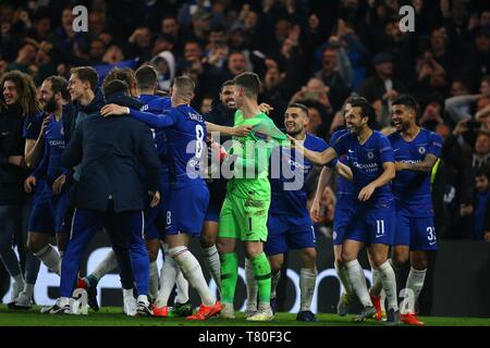 Londres, Royaume-Uni. 09 mai, 2019. Les joueurs de Chelsea célébrer remportant la demi-finale de la Ligue Europa correspondre à deux jambes entre Chelsea et de l'Eintracht Francfort à Stadiumin Stamford Bridge London, Royaume-Uni. Credit : csm/Alamy Live News Banque D'Images