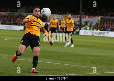 Newport, Royaume-Uni. 9e mai 2019. Padraig Amond du comté de Newport en action. L'EFL Skybet football league deux demi-finale play off, 1ère manche, Newport county v Mansfield Town à Rodney Parade à Newport, Pays de Galles le jeudi 9 mai 2019. Ce droit ne peut être utilisé qu'à des fins rédactionnelles. Usage éditorial uniquement, licence requise pour un usage commercial. Aucune utilisation de pari, de jeux ou d'un seul club/ligue/dvd publications. Crédit : Andrew Orchard la photographie de sport/Alamy Live News Banque D'Images